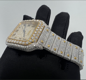 Reloj de Diamantes Moissanite Chapado en Oro Más Vendido, Reloj de Joyería de Lujo para Bodas o Fiestas, Disponible en Grandes Cantidades - Product Image 5