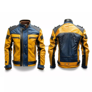 Veste de Course en Cuir de Vachette Vintage pour Moto Style Biker, Cyclisme, Chasse, Fermeture à Glissière Complète, Motif Solide - Product Image 3