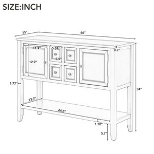 Cambridge Series Vintage Console <b>Table</b> with Ample Storage Four <b>Small</b> Drawers and Bottom Shelf for Living Rooms and Entrances - Product Image 5
