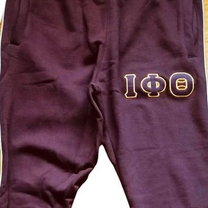 Iota Phi Theta <b>Brown</b> Tapered <b>Joggers</b> 1963 Stripe Greek Apparel Fraternity Sweatpants Premium Athletic Fit Stylish - Product Image 5