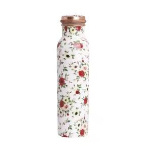 Bouteille d'eau en cuivre Golden Wildflower, imprimé jardin noir, réutilisable, anti-fuite, pour le bureau, les voyages, l'usage quotidien - Product Image 6