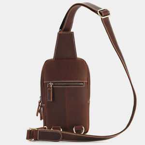 Bolso Bandolera de Cuero Genuino Ecológico Personalizado OEM para Hombre, Bolsos de Hombro Casuales de Diseñador de Alta Calidad, Moda Deportiva para Exteriores - Product Image 3