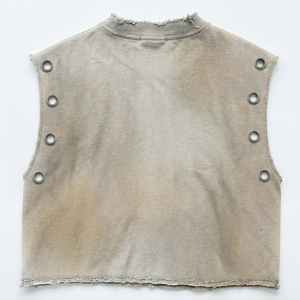 เสื้อกล้ามทรงบ็อกซี่ผ้าคอตตอน 100% หนัก 300GSM พิมพ์ลายกราฟิกแบบสกรีน ล้างสีแบบแอซิดวอช สำหรับผู้ชาย - Product Image 2