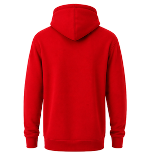 Sudadera con capucha personalizada para hombre, color rojo escarlata, manga larga, corte regular, forro polar, capucha con cordón, bolsillo canguro, estilo casual urbano - Product Image 2