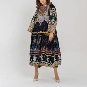 Vestido afgano para mujer, de manga larga, hecho a mano, tradicional, étnico, maxi vestido, ropa modesta de moda para uso diario. - Product Image 1