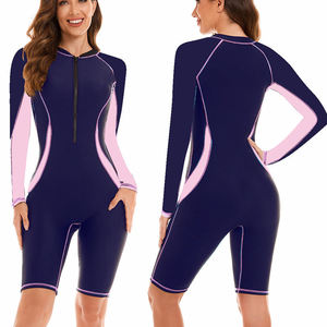 Maillot de bain de performance longueur genou avec fermeture éclair intégrale pour femme – Confort optimal pour le fitness aquatique - Product Image 5