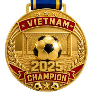 Médailles de football Champion du Vietnam en alliage de zinc gravées Or Argent Bronze – Récompenses sportives durables pour le football - Product Image 6