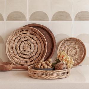 Nouvel Arrivage Plateau Rond Profond en Rotin Fait Main Durable Finition Naturelle Pour Hôtels et Décoration Intérieure Vente en Gros Fournisseur Écologique - Product Image 3