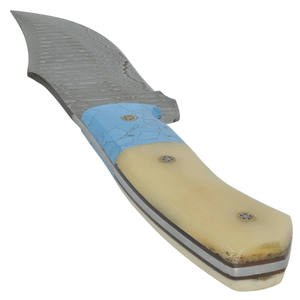 Couteau de chasse personnalisé DIY OEM en acier inoxydable, lame fixe, pointe en forme de goutte, bord biseauté, manche en bois, couteau de camping en plein air - Product Image 6