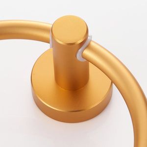 Anello Portasciugamani Moderno Dorato in Alluminio Spaziale Spesso, Finitura Spazzolata, per Bagno e Cucina, Ideale per Hotel - Product Image 5