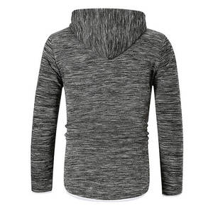 Sweat-shirt à capuche en molleton pour homme, coupe classique, tricoté, couleur unie, respirant, vêtement décontracté d'hiver, longueur standard, 100 % polyester - Product Image 3