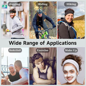 Bandas elásticas anchas para la cabeza para hombres y mujeres, material antideslizante, para yoga, fitness, correr, deportes. - Product Image 6