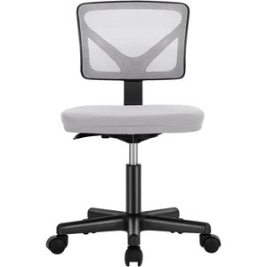 Silla de Oficina Ergonómica Clásica Gris con Respaldo Bajo, Malla Transpirable, Ruedas Giratorias y Base Rodante - Product Image 1