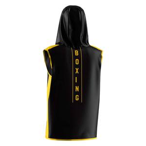 Fully Sublimated Custom Design Traditional Sleeveless <b>Ring</b> Jacket with Hood Satin <b>Boxing</b> <b>Ring</b> Zip up Jacket Fighter Hoodies - Product Image 4