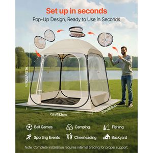 Tenda a Bolla Trasparente 72x72 Impermeabile per 2-4 Persone, Pop-up con Tappetino, per Giardino Esterno, Iglu Monostrato - Product Image 2