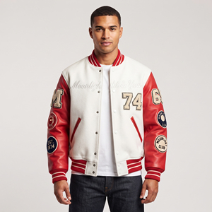 Chaqueta Varsity de Lana Estilo Vintage para Hombre con Parches Bordados, Resistente al Viento y Ecológica, Cuello Redondo, Botones de Cuerno, para Invierno - Product Image 6