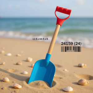 Pala con manico in legno e lama in plastica blu 12,5 x 63,5 x 5 cm per giocattoli da spiaggia - Product Image 3