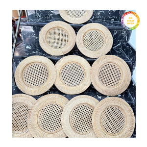 Plato de Ratán Redondo con Diseño Tejido, Plato Decorativo para Hotel, Restaurante, Boda, Suministro al por Mayor OEM - Product Image 1