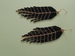 Women's Summer Bohemian Handmade Western Fringe With Gold Accents Style Dangling Beading Earrings Unique Long Design Beading - Product Image 3