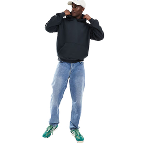 Sudadera con Capucha para Hombre, Estilo Informal, Corte Regular, Color Sólido, Estilo Urbano, Oversize, Forro Polar, Hip-hop, 100% Algodón, con Bolsillo - Product Image 2
