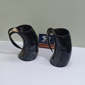 Mug à boire authentique en corne de buffle, artisanat naturel fait main, qualité alimentaire, chopes à bière viking rustiques, tasses à méad et à bière avec poignée en corne - Product Image 5