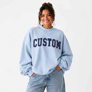 High Quality Oversized Mock Neck Ladies <b>Jumper</b> Custom Embroidery Pullover Mock Neck Sweatshirt Women - Product Image 1