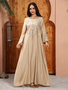Vestido Abaya Informal Holgado de Gasa para Mujer, 100% Algodón Ecológico y Transpirable, para Eid, Ramadán, Fiestas Musulmanas, Dubái 2026 - Product Image 6