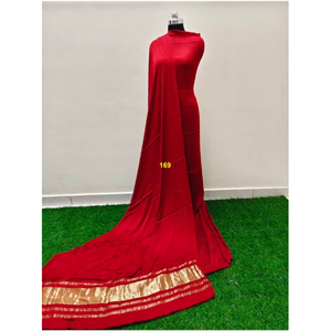 Sari Gharchola Bandhani de Seda Pura de Lujo con Borde de Zari, Sari Tradicional Indio para Bodas y Festivales - Product Image 1