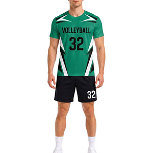 New Custom Men's Volleyball Jersey Short Sleeve 100% Polyester Moisture Wicking Sublimated Print Team Uniforms <b>Athletic</b> Fit - Product Image 3