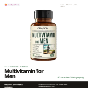 Capsules de complexe multivitaminé et minéral pour hommes OEM, 60 unités, énergie quotidienne et soutien immunitaire, soutien osseux, complément alimentaire, 2 capsules par jour - Product Image 2