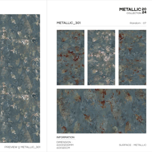 กระเบื้องพอร์ซเลนผิวเมทัลลิก ขนาด 60x120 ซม. 600x1200 มม. 24x48 นิ้ว สำหรับงานตกแต่งผนังและพื้นภายในอาคารหรูหรา - Product Image 1