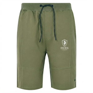 Pantalones Cortos Bermuda de Color Sólido para Hombre, Marca Index Apparel, con Cordón Ajustable, Cintura Media, Estilo Casual, Transpirables, Tela Oxford, Bolsillos, Logotipo Frontal - Product Image 1