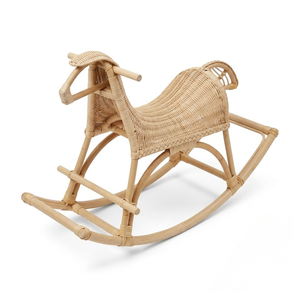 Caballito Mecedor de Mimbre Tejido a Mano para Niños, Silla Mecedora Infantil de Mimbre Natural, Precio Económico al por Mayor - Product Image 1