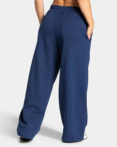 Women's <b>Navy</b> Blue Acid Wash Streetwear Oversized Hoodie Pants Tracksuit Set White Piping Loose Fit 100% Cotton Lint Free - Product Image 6