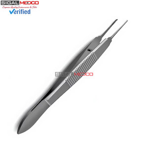 Pinzas de sutura de precisión de 0.3mm con 1x2 dientes, 4 pulgadas, para atar tejidos, instrumento quirúrgico dérmico de acero inoxidable para manipulación de tejidos - Product Image 5
