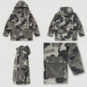 Veste à capuche camouflage pour homme, style urbain et outdoor, multi-poches, streetwear tendance, vêtements MALUZA INDUSTRIES - Product Image 6