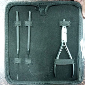 3PCS Hair <b>Extension</b> Tool Kit Micro <b>Bead</b> Pliers Loop Needle Hook Threader for Nano Ring <b>Extensions</b> Salon Use - Product Image 1