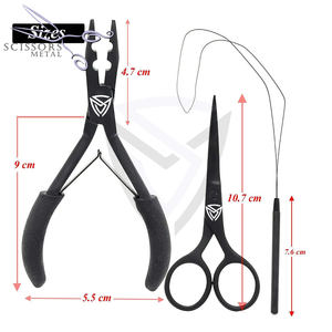 Pince à micro-anneaux professionnelle pour extensions de cheveux, outil de retrait de perles métalliques avec poignée en caoutchouc, emballage en cuir PU - Product Image 6