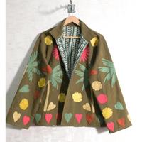 Veste matelassée respirante à col montant, brodée style tribal Suzani, motif floral d'hiver, style bohème hippie, faite main, style vintage, pour festival