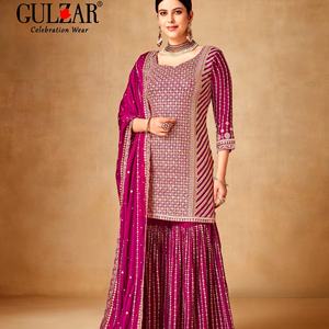 Último diseñador Chinon Silk Sequence Work Sharara Suit de Fab Zone - Product Image 1