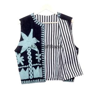 Chaqueta de Algodón Tejida a Mano para Mujer, Estampado Floral Cotrise, Diseño Vintage, Tela Transpirable, Logotipo en la Espalda, Mangas Medias - Product Image 6