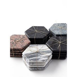 Ensemble de dessous-de-verre en marbre écologique pour un usage quotidien Vaisselle durable lavable à des fins promotionnelles - Product Image 1