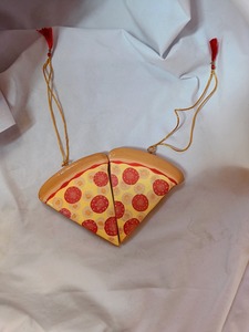 Handmade <b>Wooden</b> Pizza <b>Slice</b> Hanging Ornament Full Color Hand Painted Festival Decor Triangle Shape Christmas Tree Decoration - Product Image 3