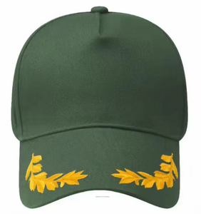 Casquette Trucker en Mousse Noire à 5 Panneaux avec Logo Personnalisé, Broderie 3D Feuilles de Chêne et Corde Dorée, Style Capitaine, pour la Pêche - Product Image 4