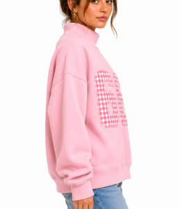 Conjunto de Sudadera con Capucha y Pantalones Cortos para Mujer, con Logotipo Personalizado, Cuello Alto, Apliques de Letras Griegas, Bordado, Algodón, Talla Grande - Product Image 2