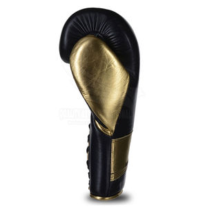 ถุงมือชกมวยหนังคุณภาพสูงสำหรับการฝึกกีฬา ปรับแต่งโลโก้และสีได้ ระบายความชื้น ปิดด้วยเชือกผูก ขายส่ง - Product Image 3