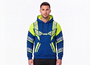custom <b>reflective</b> safety hoodie men navy blue chevron tape fleece pullover hooded sweatshirt road traffic winter workwear <b>top</b> - Product Image 5