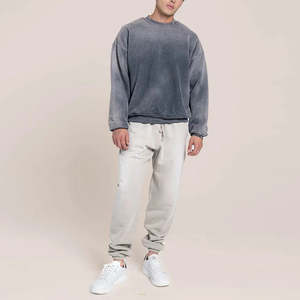 Sudaderas Personalizadas Vintage con Efecto Desgastado por el Sol, Lavado Ácido, Tejido Sólido, Forradas, 100% Algodón Francés, Cuello Redondo para Hombre, Unisex - Product Image 1