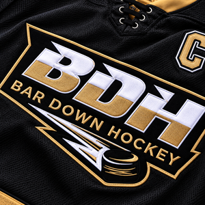 เสื้อฮอกกี้น้ำแข็งฤดูร้อนแบบสั่งพิมพ์ลายตามสั่ง ปักลาย 3 มิติ ด้านหน้า พร้อมชื่อทีม ธงชาติ ผลิตจากผ้าฝ้าย/ใยไผ่ ระบายอากาศได้ดี แห้งเร็ว - Product Image 3