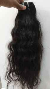 Paquets de cheveux humains de temple indien brut Machine Double trame ondulée Vendeur 100% Extensions de cheveux humains non traités/cheveux crus - Product Image 4